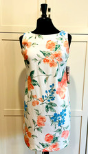 NWT - AMANDA LANE Studio I Floral Sleeveless Twill Shift Dress, Sz. 8P, MSRP $50