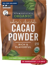 Organic Cacao Powder, Unsweetened, 1 lb 454 g - Rich Dark Chocolate Flavor