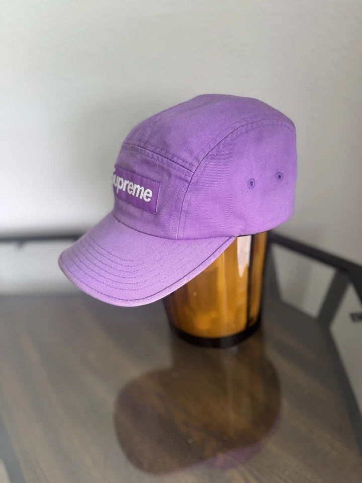 Supreme Washed Chino Twill Camp Cap Hat Purple SS23H82 - Image 2 of 4