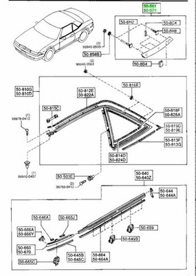 OEM C PILLAR GARNISH R&L SET Genuine JDM Mazda Eunos Cosmo J002508/HXA-JXA