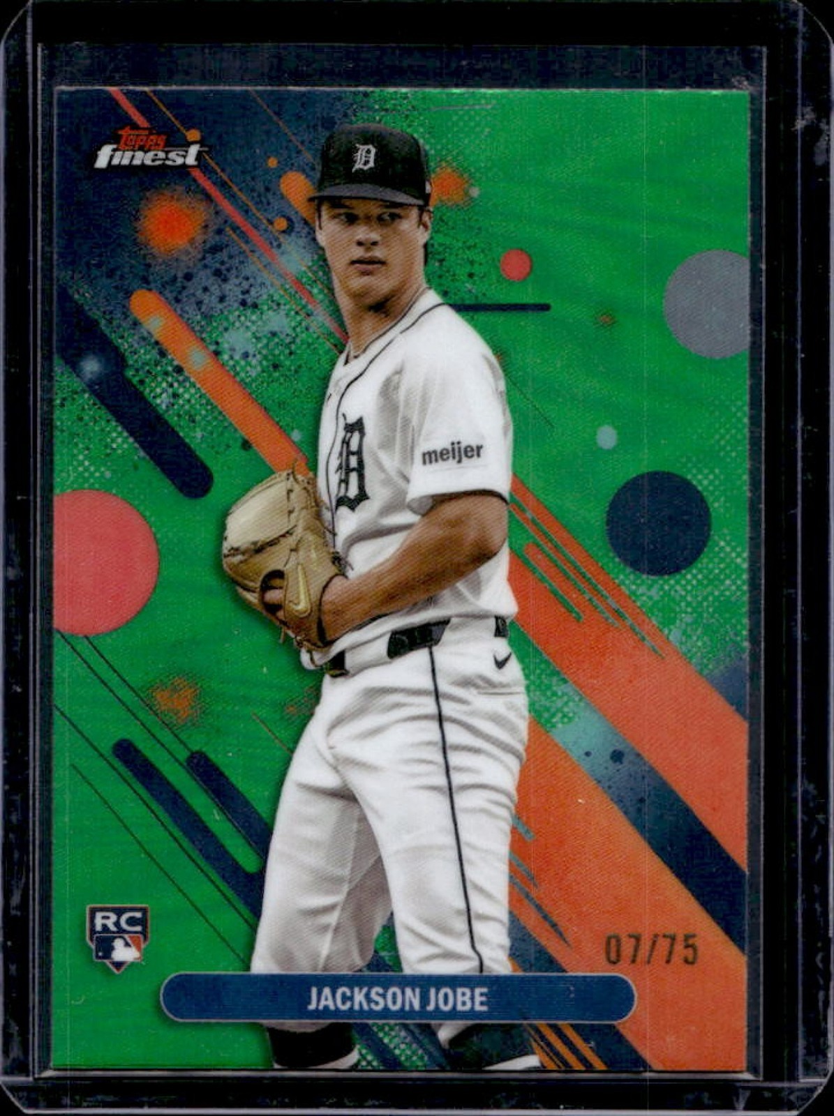 2025 Finest Jackson Jobe Common RC Green Refractor Rookie #/75 Tigers