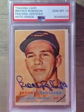 1957 Topps #328 Brooks Robinson RC Rookie HOF PSA/DNA 10 AUTO
