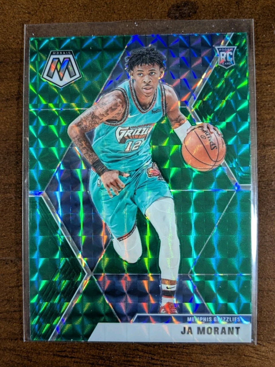 2019-20 Panini Mosaic Green Prizm Ja Morant #219 Rookie RC 🔥 Grizzlies