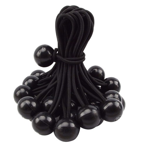 50pcs 6" Black Ball Bungee Bungie Cord Heavy Duty Canopy Tarp - Foto 3