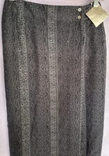 Vintage Liz Claiborne Collection Antique Journey 36   Long Gray Skirt NWT Sz. 8
