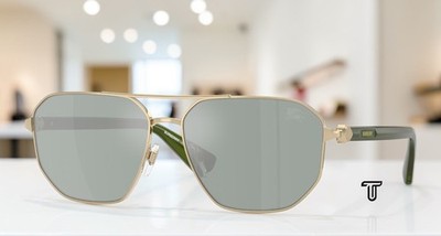 BURBERRY BE3166 110982 Light Gold Petrol Green Mirror Silver 60mm Men Sunglasses
