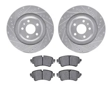 Dynamic Friction Company 7502-73393 Rotors Drilled And Slotted Silver With 5000