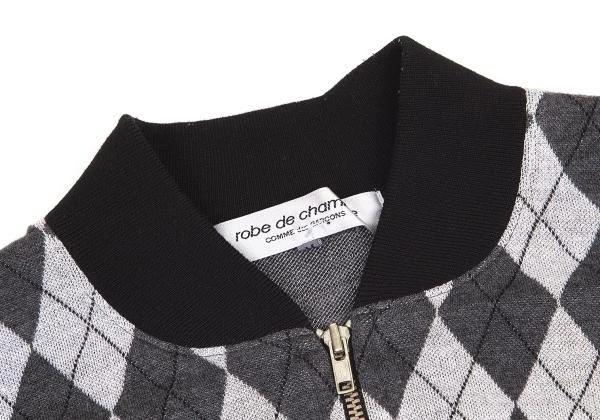 Blusa tejida robe de chambre COMME des GARCONS teñida Argyle cremallera talla M (K-150386) Foto 4 de 4