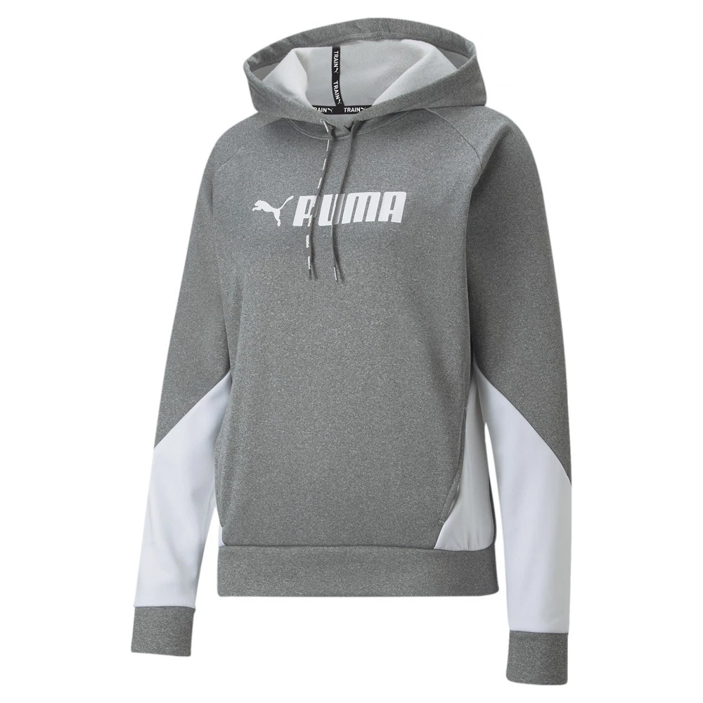 Felpa con cappuccio pullover Puma Fit Tech maglia logo donna taglia XS casual atletica