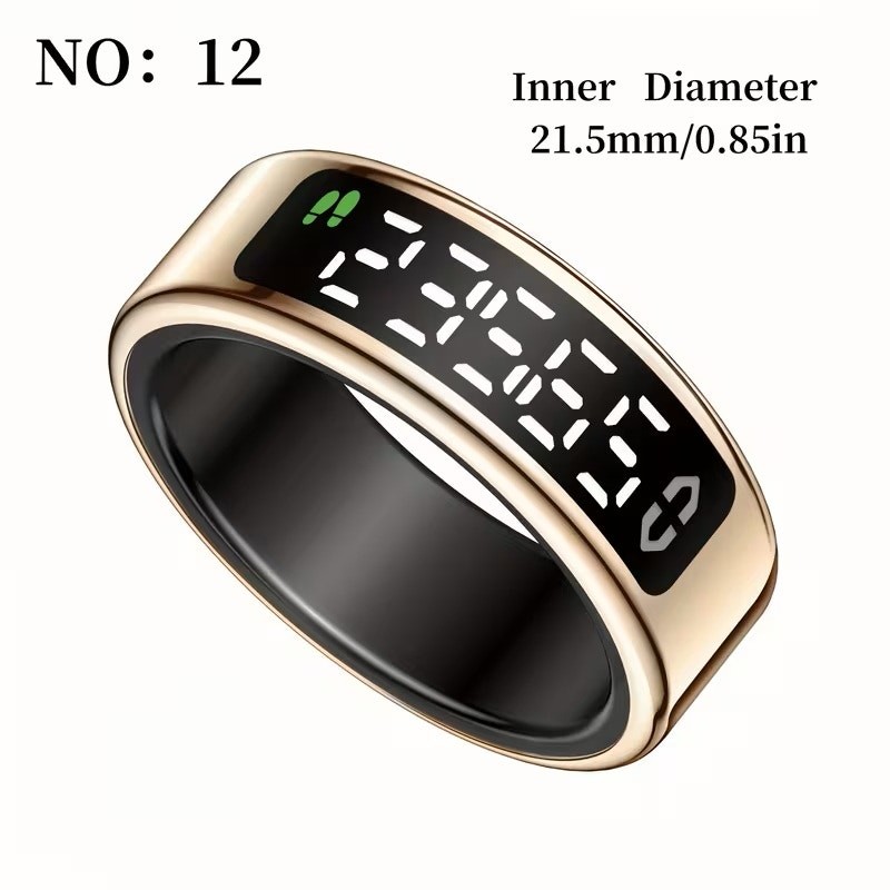 NWT ~ Rosegold Waterproof Smart Ring Display Screen Pedometer Sleep Tracker ~ 12