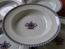 LIMOGES PORCELAINE 7 ASSIETTES A SOUPE CREUSE MANUFACTURE COQUET MODELE ROUEN