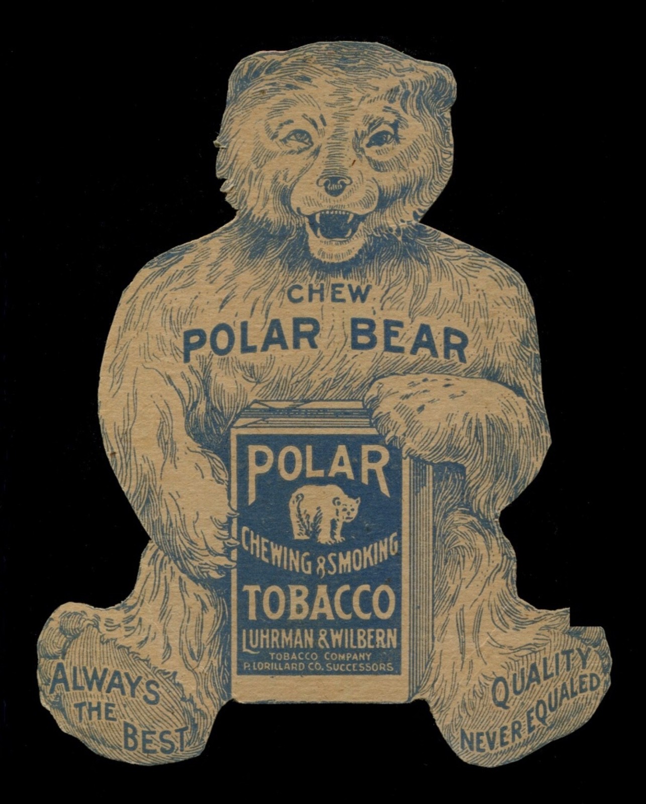 RARE ca. 1910s T206 Era *** POLAR BEAR *** Tobacco Die-Cut Premium