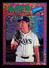 Ian Seymour 2026 Topps Heritage #181 Pink Sparkle SP RC Tampa Bay Rays