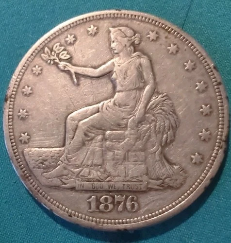 1876 $1 Trade Dollar United States Philadelphia Mint Silver Coin NR #C807-1