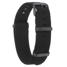 Elastic Nylon Watch Band 18mm Waterproof One Piece Watch Strap, Black