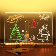 Acrylic Dry Erase Board with Light, LED 11.8 inches x 7.9 inches, 11.8 7.9