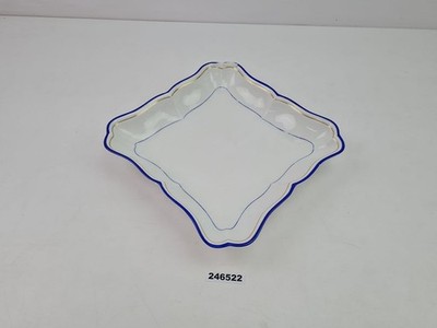Schale Meissen 1.Wahl viereckig weiß blau Gold wellig Pfeiffer-Ära alt #246522