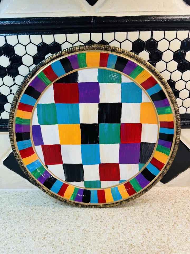 ÚNICO Diseñador Inspirado a Cuadros Regalo Navidad Decoración Patchwork Edredón Cuadros Foto 2 de 4