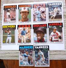 1986 Topps Baseball 10 card lot  no creases vg to ex