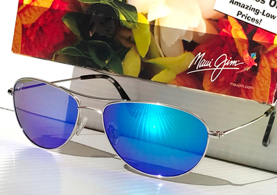 Maui Jim Baby Beach Polarized Sunglasses - Silver/Blue  display picture 1