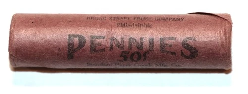 1956 Lincoln Wheat Cent BU Roll Original Bank Tight Wrapped 1C Penny OBW