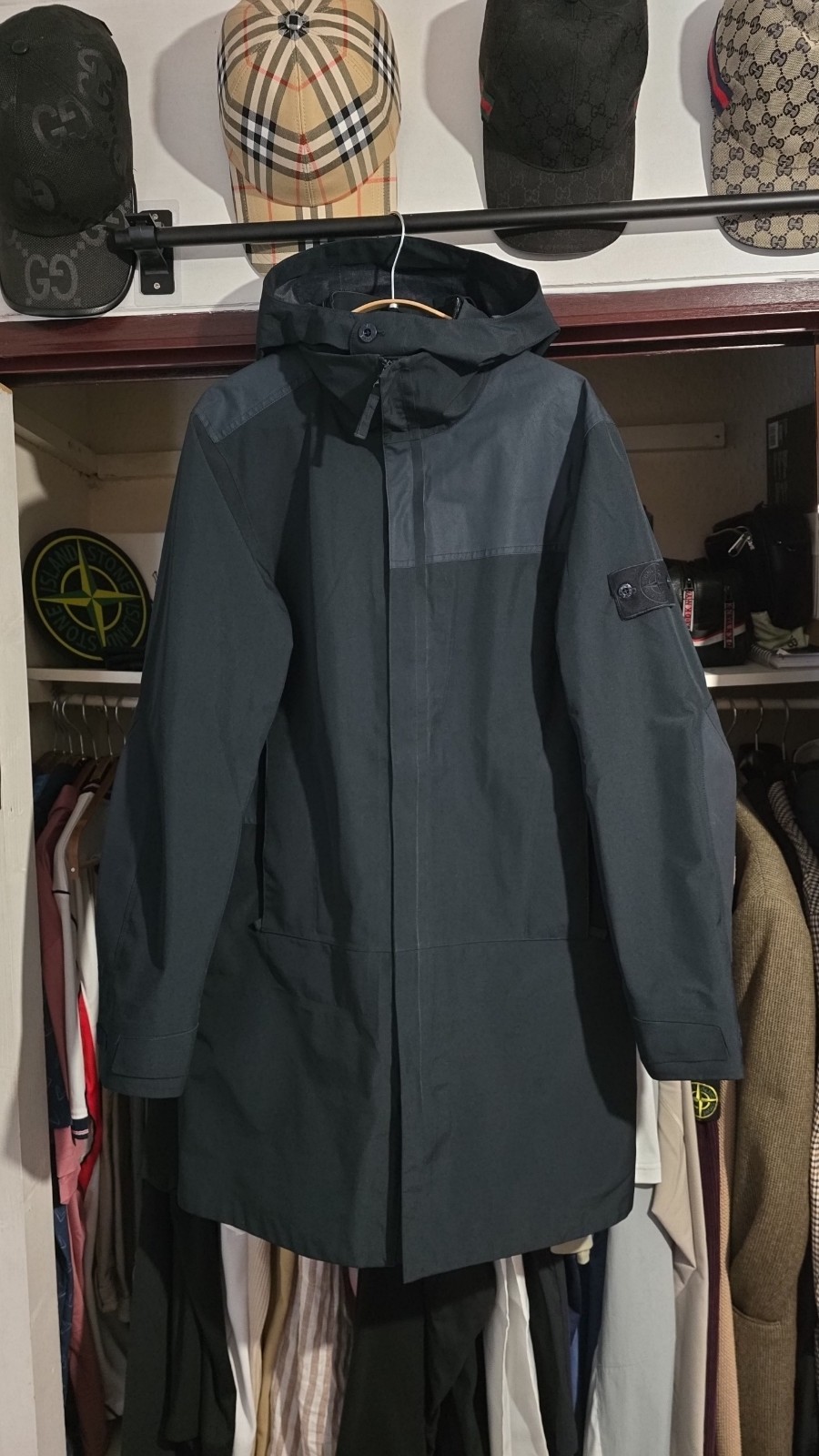 Stone Island Tank Shield Ghost Piece Long Mac Trench Coat Medium 22" PTP