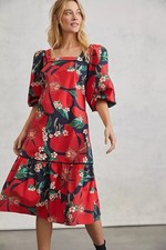 FARM Rio Anthropologie Jamila Midi Dress Large Red