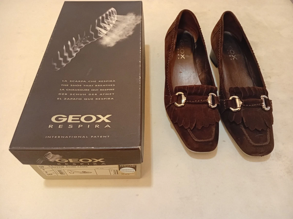 Chaussures Geox Respira Femme - Taille 39, Couleur Taupe (gris), Talon 8 Cm, Occasion Comme Neuves