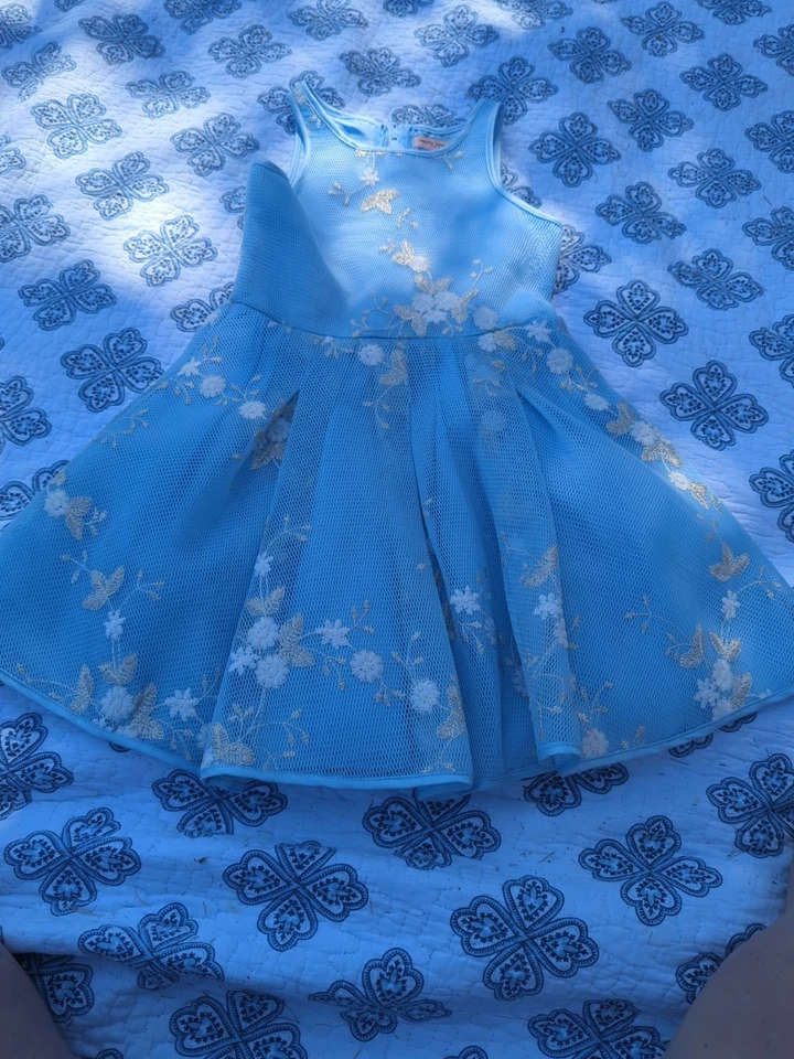 Пасхальное платье Nanette Kids Party Pageant синее с вышивкой размер 7 - Изображение 4 из 4