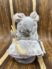 Vintage Eden Beatrix Potter Mouse Hunca Munca Plush Broom Tags Two Blind Mice 8"