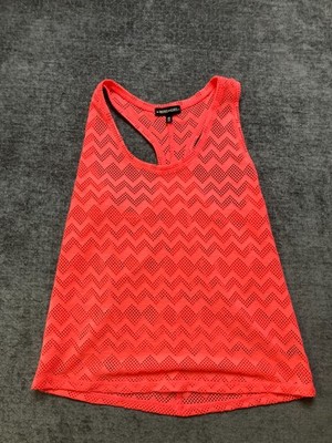 Inspired Hearts Mesh Tank Top Womens Medium Hot Zigzag Knit Cotton Scoop Neck