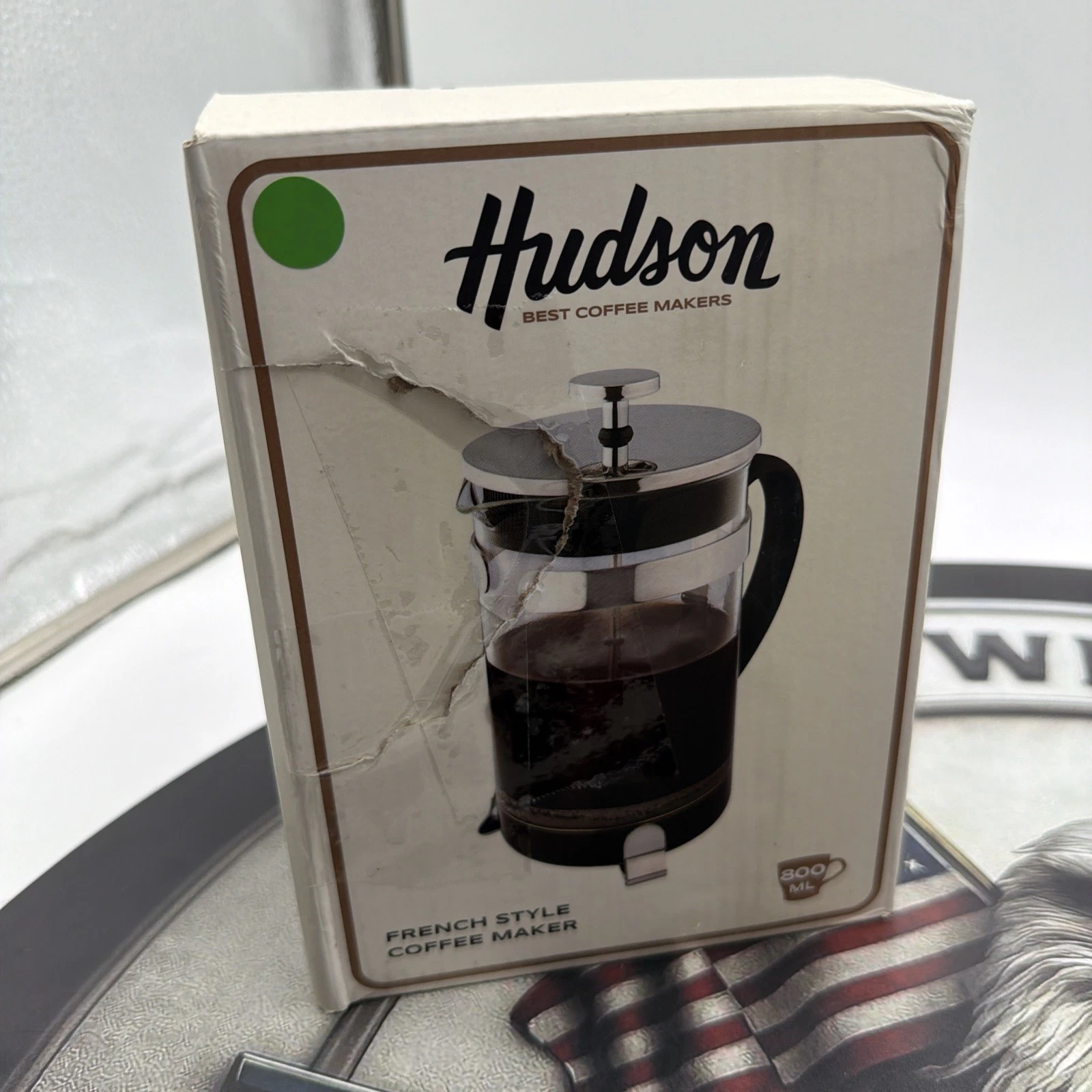 HUDSON French Press Coffee and Tea Maker, 800 ml, Black Handle