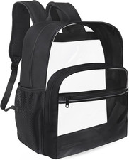 Clear Backpack for School Heavy Duty Transparent Backpack with 0.6 Mm PVC Bookb