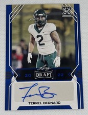 2022 Leaf Draft - Autographs Terrel Bernard #BA-TB1 Blue (AU, RC) Corner Wear