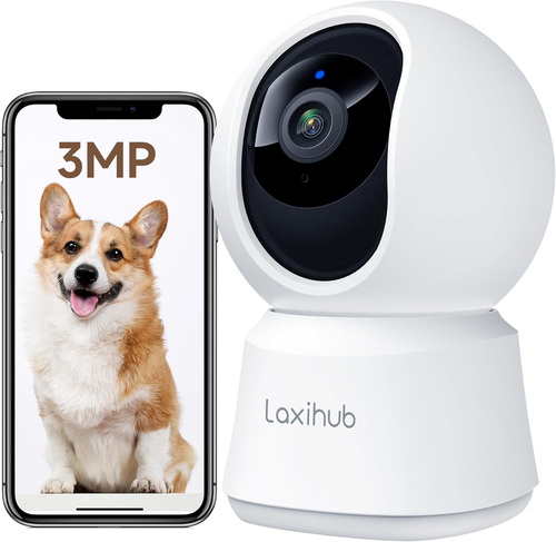 AKINGUAR T2 Telecamera WiFi Interna 2K (3MP) – Rotazione 355°, Visione Notturna, Rilevamento AI, Audio Bidirezionale, Compatibile Alexa