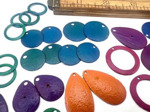 74 Pcs Vintage Colorful Enamel Copper Steel Shapes Findings Jewelry Making Lot B - Picture 8 of 13