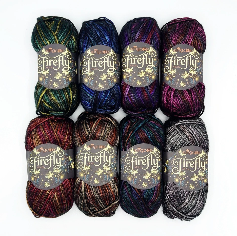 Firefly Aran Metallic Shimmer King Cole Crochet Knit  Beetle Dragonfly Yarn 100g - Image 2 of 2