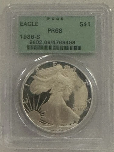 1986-S American Eagle Dollar PR68 PCGS Undeliverable Original Tone! Rare Coin!