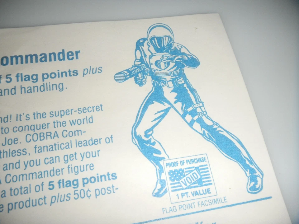1982 Бесплатная фигурка Cobra Commander v1 Order Form Vintage G.I. GI Joe лот 3,75 ARAH - Изображение 3 из 4