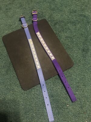 2 Sparkly Cloth Dog Collars 11-13  Length