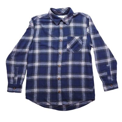 Field & Stream Flannel Shirt Mens M Blue Button Up Cabincore Hunting Fishing
