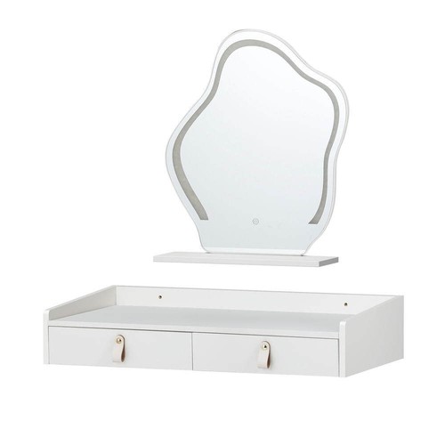 Artiss Dressing Table LED Floating Makeup Mirror Vanity Cosmetic Desk White - Picture 2 of 8