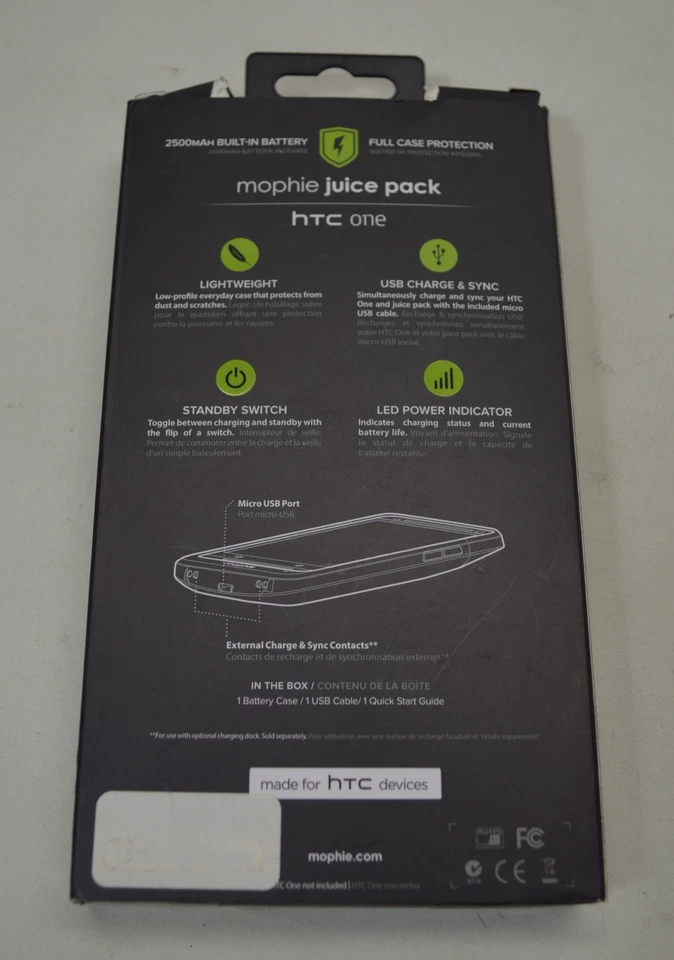 Mophie Juice Pack Estuche Batería Recargable para HTC ONE Foto 2 de 4