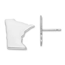 BRAND NEW 925 Sterling Silver Minnesota State Push Back Earrings: XNE48SS-MN