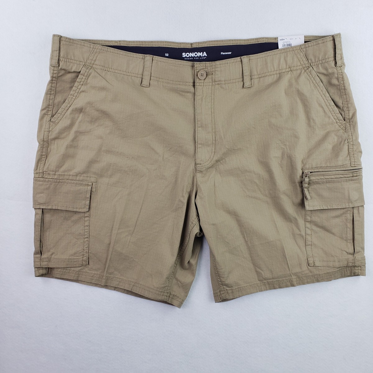Mens Sonoma Tan Cargo Shorts Size 52 Comfort Waist 9