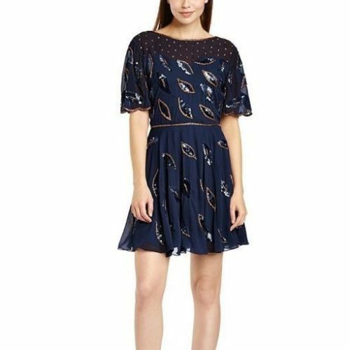 Robe Patineuse Club L Avec Inserts Paillettes - Taille UK 26 - Noir - Neuf Avec étiquettes - Prix Conseillé 60£