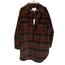 The Get Black & Red Plaid Button-up Shirt Jacket Xxxl Women Button Up.nwt