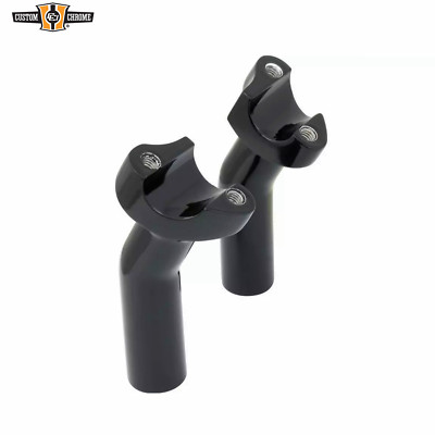 Black Forged 4.5'' Pullback Handlebar Risers 3-1/2'' Rise Fit For Harley Davidson