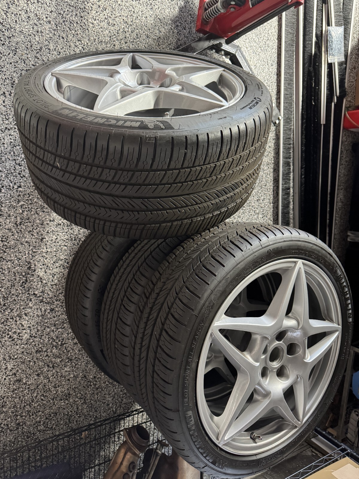 FERRARI 599 GTB OEM ORIGINAL 19" FRONT & 20" REAR WHEEL TIRES TPMS & CAP SET