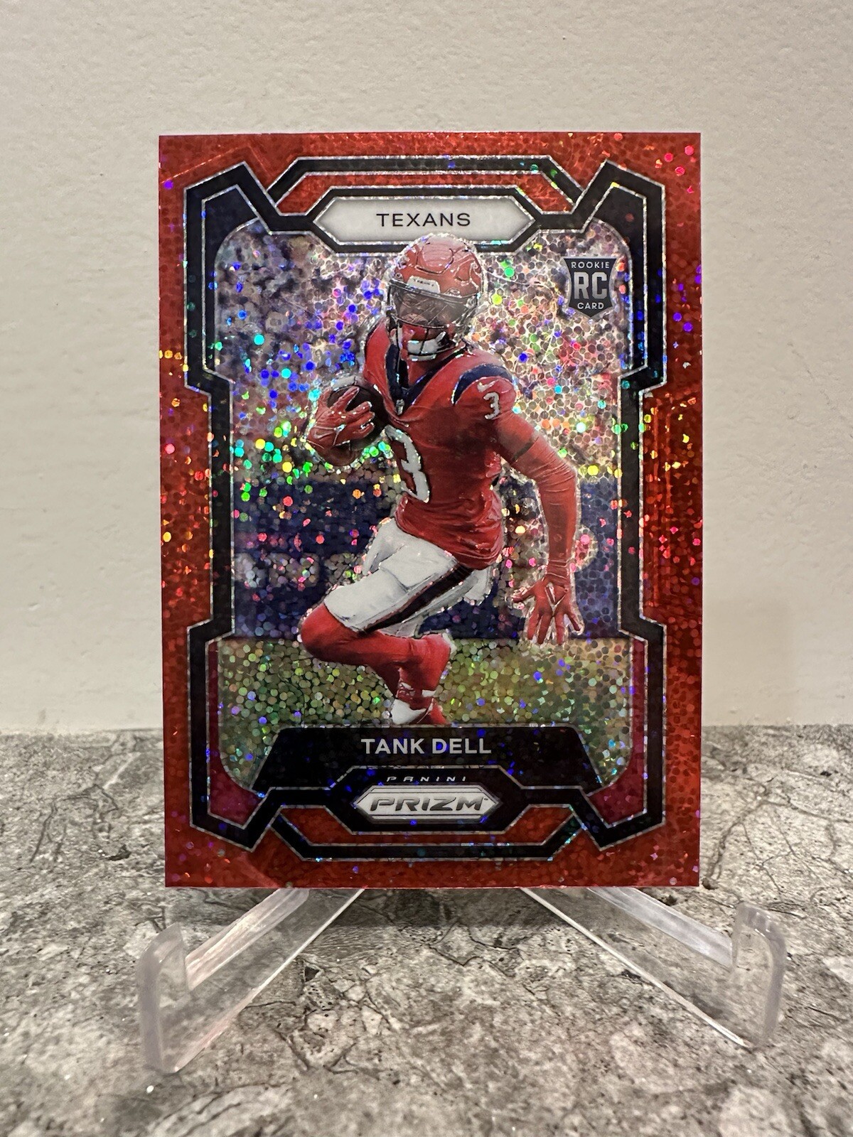 2023 Prizm Tank Dell Red Sparkle Prizm Rookie Card RC SP #341 Texans